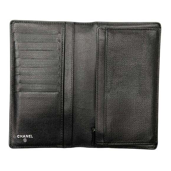CHANEL Authentic Black Leather Wallet